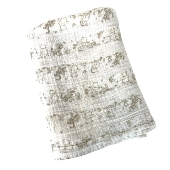 Disney Baby Aden + Anais Classic Pooh Cotton Muslin Gauze Swaddle Blanket - Picture 1 of 4